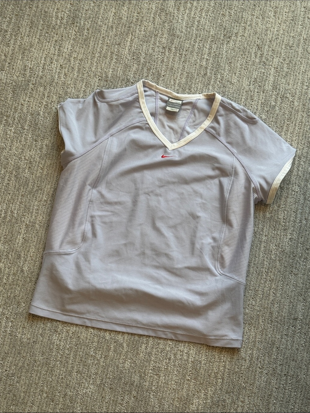 Nike Women's Light Lavender V-Neck Short Sleeve Tee with Contrast Trim
